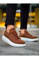 KN814 Erkek Günlük Bağcıklı Cilt Spor Sneaker Ayakkabı CBT - Taba