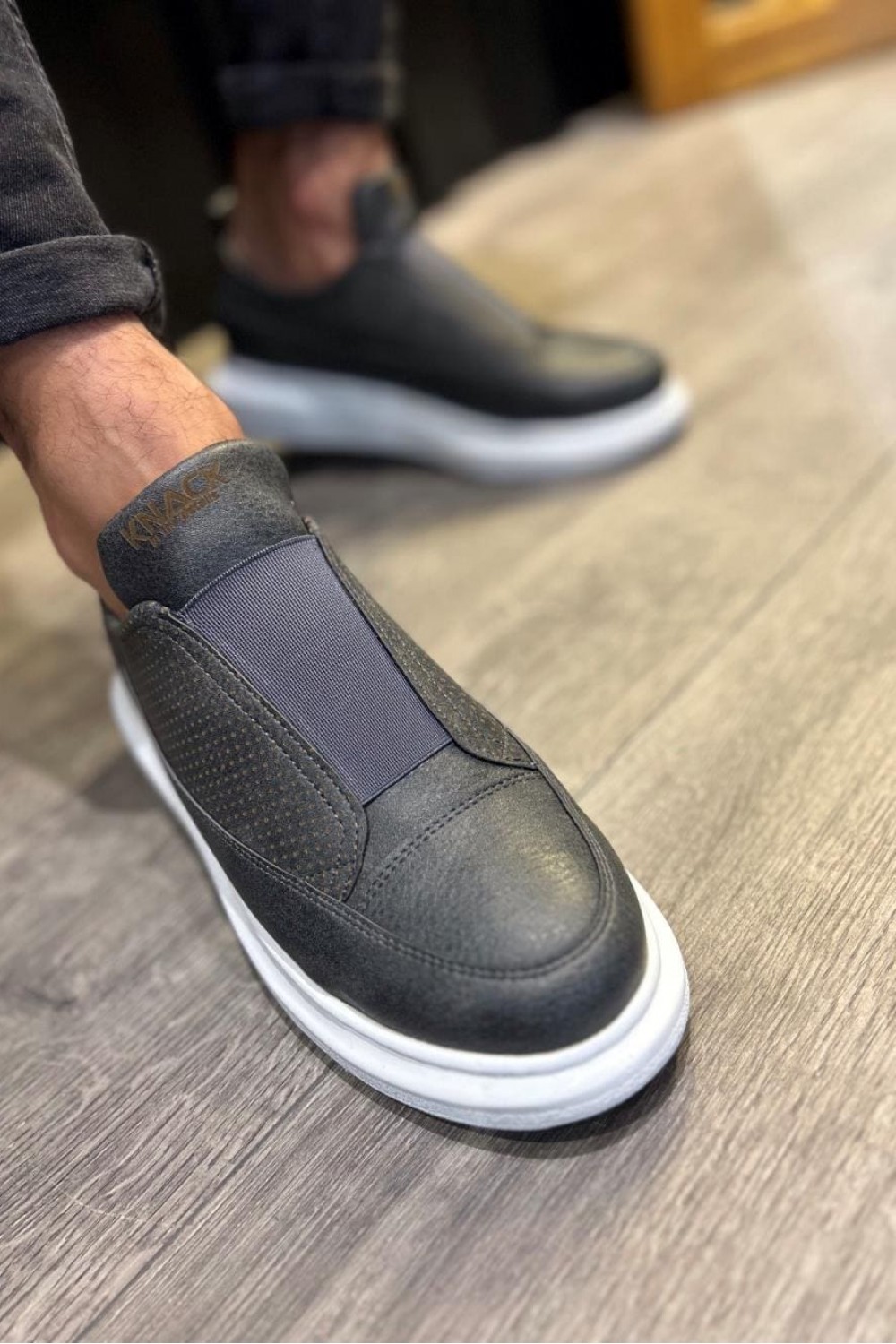 KN911 Erkek Günlük Bağcıksız Cilt Spor Sneaker Ayakkabı CBT - Gri Erkek Ayakkabı KN911 Erkek Günlük Bağcıksız Cilt Spor Sneaker Ayakkabı CBT - Gri – Knack Erkek Ayakkabı