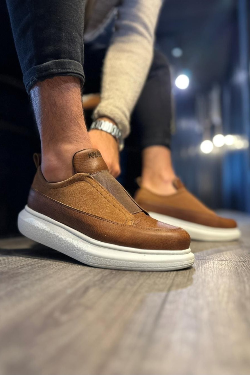 KN911 Erkek Günlük Bağcıksız Cilt Süet Spor Sneaker Ayakkabı CSBT - Taba Erkek Ayakkabı KN911 Erkek Günlük Bağcıksız Cilt Süet Spor Sneaker Ayakkabı CSBT - Taba – Knack Erkek Ayakkabı