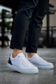 KB-BX1 Erkek Günlük Bağcıklı Cilt Spor Sneaker Ayakkabı CBT - Beyaz/Siyah – Kuback Erkek Ayakkabı