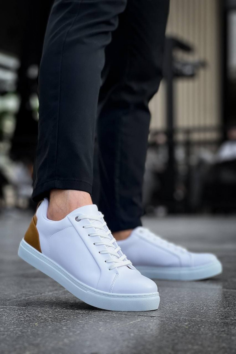 KB-BX1 Erkek Günlük Bağcıklı Cilt Spor Sneaker Ayakkabı CBT - Beyaz/Taba Erkek Ayakkabı KB-BX1 Erkek Günlük Bağcıklı Cilt Spor Sneaker Ayakkabı CBT - Beyaz/Taba – Kuback Erkek Ayakkabı