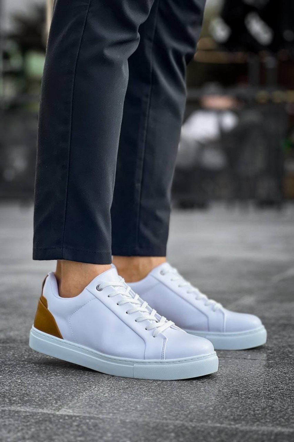 KB-BX1 Erkek Günlük Bağcıklı Cilt Spor Sneaker Ayakkabı CBT - Beyaz/Taba Erkek Ayakkabı KB-BX1 Erkek Günlük Bağcıklı Cilt Spor Sneaker Ayakkabı CBT - Beyaz/Taba – Kuback Erkek Ayakkabı