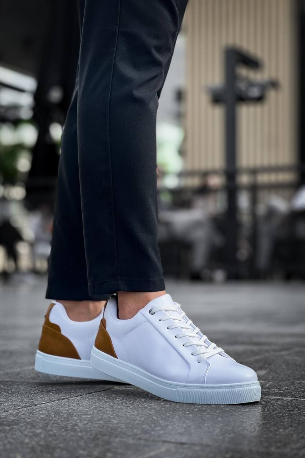 KB-BX1 Erkek Günlük Bağcıklı Cilt Spor Sneaker Ayakkabı CBT - Beyaz/Taba Erkek Ayakkabı KB-BX1 Erkek Günlük Bağcıklı Cilt Spor Sneaker Ayakkabı CBT - Beyaz/Taba – Kuback Erkek Ayakkabı
