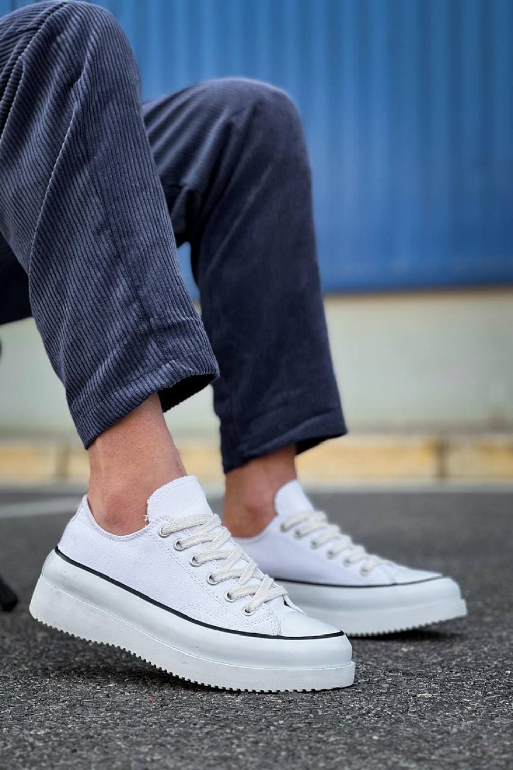 KB-CX3 Erkek Günlük Bağcıklı Keten Kısa Spor Sneaker Ayakkabı KBT - Beyaz – Kuback Erkek Ayakkabı