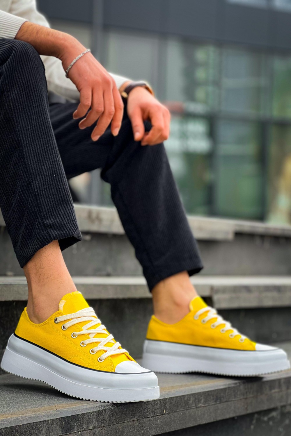 KB-CX3 Erkek Günlük Bağcıklı Keten Kısa Spor Sneaker Ayakkabı KBT - Sarı Erkek Ayakkabı KB-CX3 Erkek Günlük Bağcıklı Keten Kısa Spor Sneaker Ayakkabı KBT - Sarı – Kuback Erkek Ayakkabı