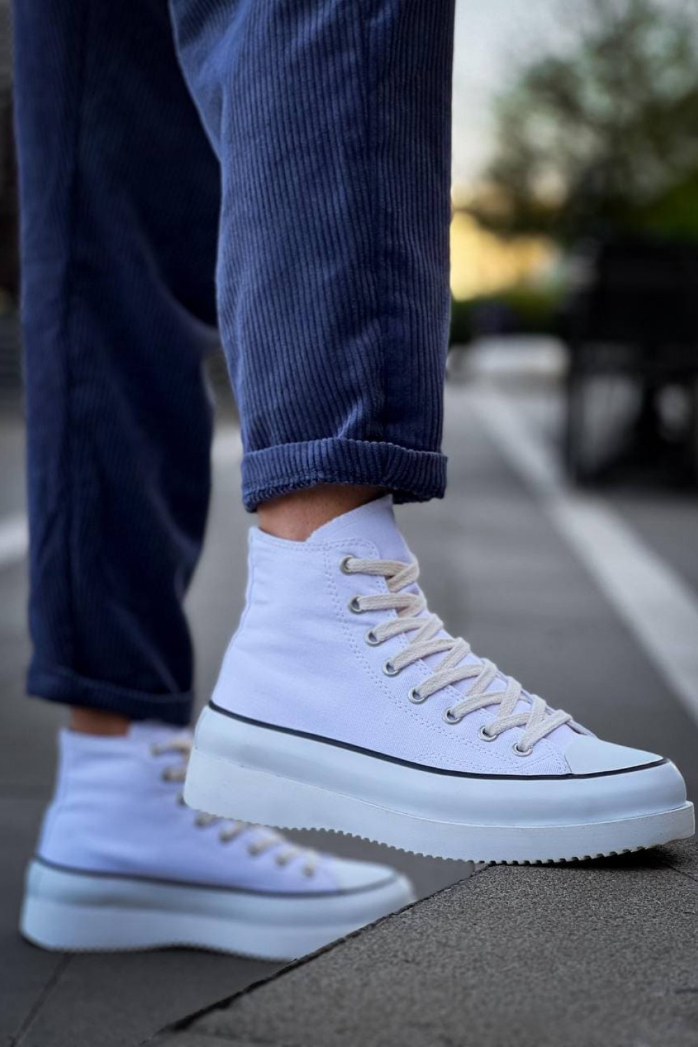 KB-CX3 Erkek Günlük Bağcıklı Keten Uzun Spor Sneaker Ayakkabı KBT - Beyaz Erkek Ayakkabı KB-CX3 Erkek Günlük Bağcıklı Keten Uzun Spor Sneaker Ayakkabı KBT - Beyaz – Kuback Erkek Ayakkabı