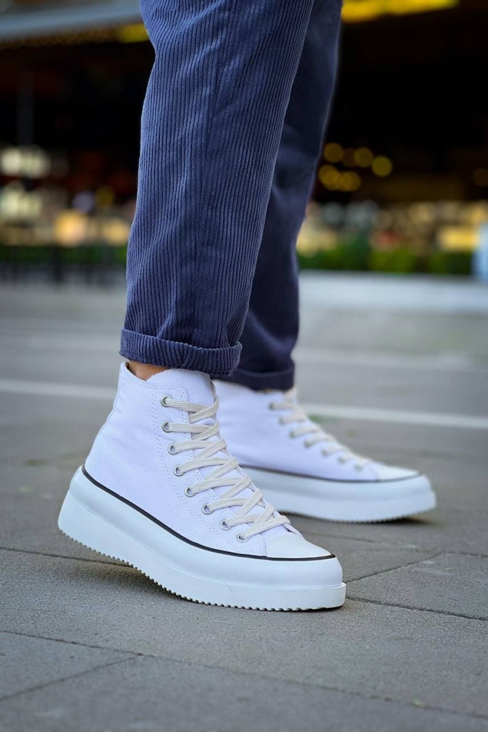 KB-CX3 Erkek Günlük Bağcıklı Keten Uzun Spor Sneaker Ayakkabı KBT - Beyaz Erkek Ayakkabı KB-CX3 Erkek Günlük Bağcıklı Keten Uzun Spor Sneaker Ayakkabı KBT - Beyaz – Kuback Erkek Ayakkabı