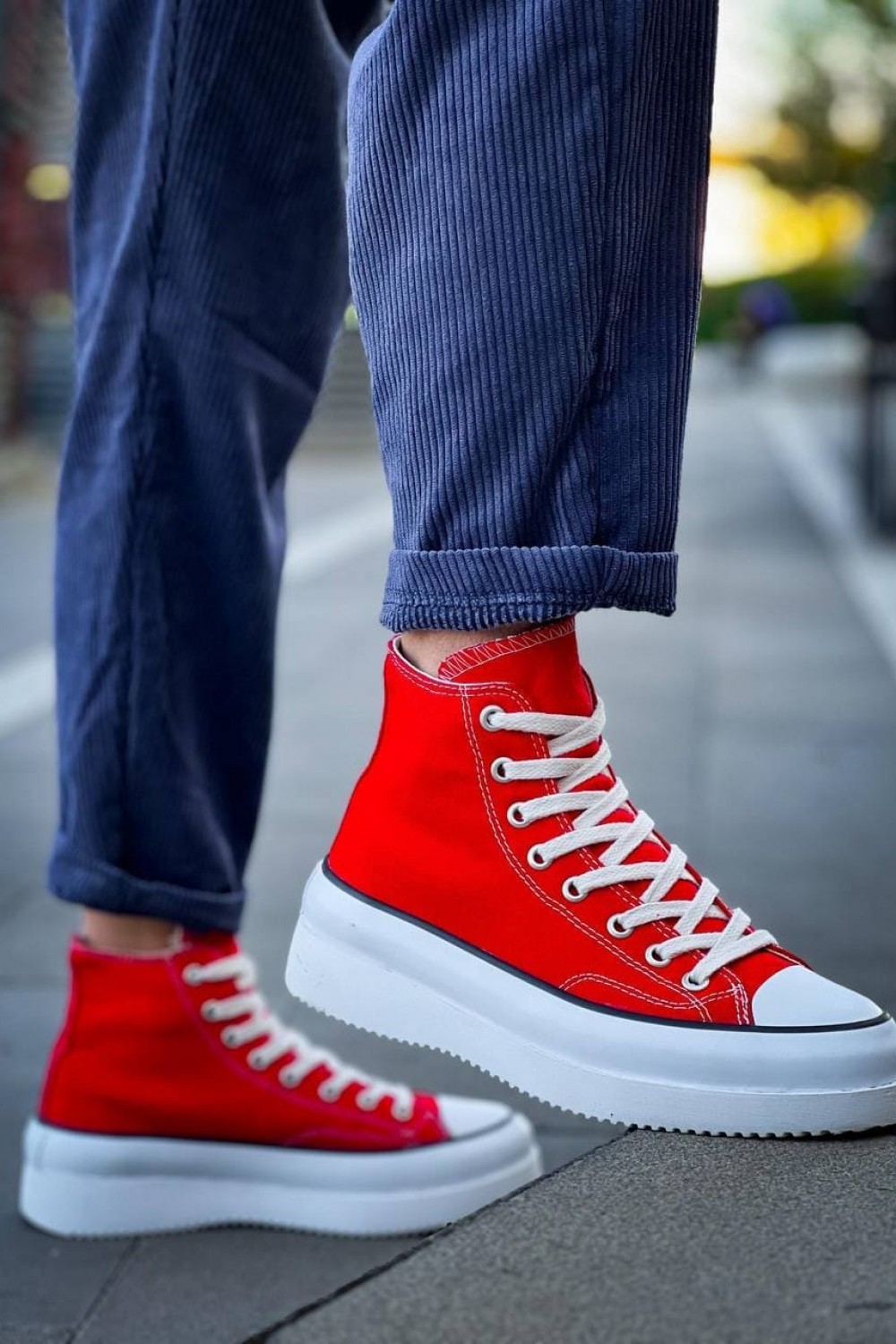 KB-CX3 Erkek Günlük Bağcıklı Keten Uzun Spor Sneaker Ayakkabı KBT - Kırmızı Erkek Ayakkabı KB-CX3 Erkek Günlük Bağcıklı Keten Uzun Spor Sneaker Ayakkabı KBT - Kırmızı – Kuback Erkek Ayakkabı