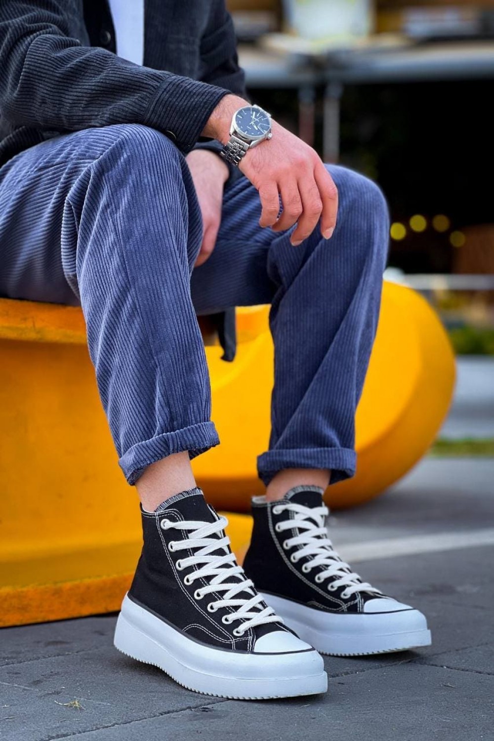 KB-CX3 Erkek Günlük Bağcıklı Keten Uzun Spor Sneaker Ayakkabı KBT - Siyah Erkek Ayakkabı KB-CX3 Erkek Günlük Bağcıklı Keten Uzun Spor Sneaker Ayakkabı KBT - Siyah – Kuback Erkek Ayakkabı