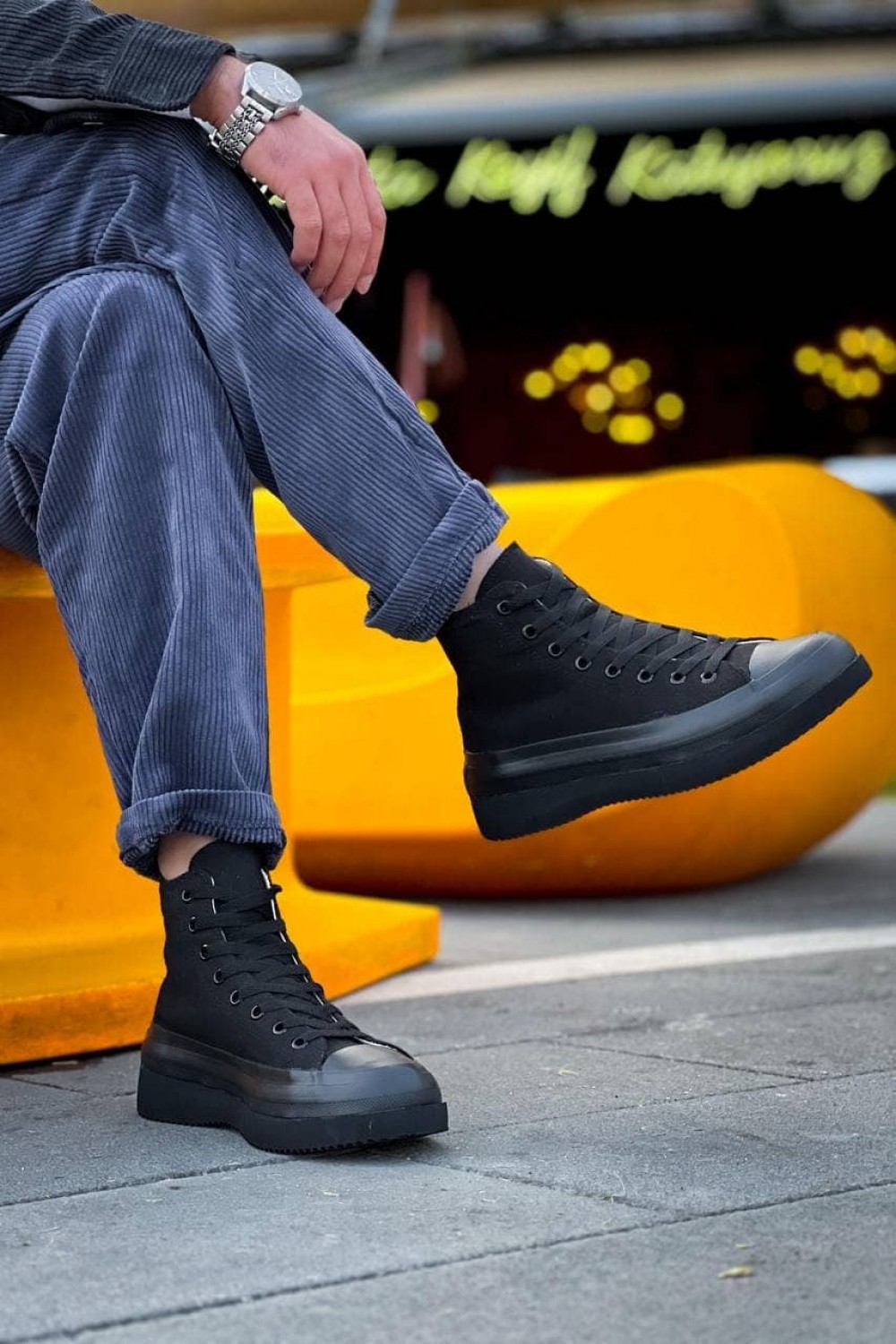 KB-CX3 Erkek Günlük Bağcıklı Keten Uzun Spor Sneaker Ayakkabı KST - Siyah Erkek Ayakkabı KB-CX3 Erkek Günlük Bağcıklı Keten Uzun Spor Sneaker Ayakkabı KST - Siyah – Kuback Erkek Ayakkabı