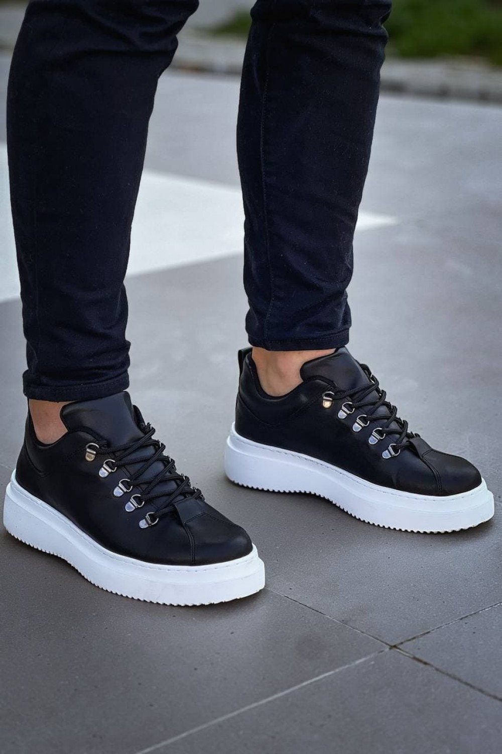 KB-X4 Erkek Günlük Bağcıklı Cilt Spor Sneaker Ayakkabı CBT - Siyah Erkek Ayakkabı KB-X4 Erkek Günlük Bağcıklı Cilt Spor Sneaker Ayakkabı CBT - Siyah – Kuback Erkek Ayakkabı