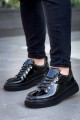 KB-X4 Erkek Günlük Bağcıklı Rugan Spor Sneaker Ayakkabı RST - Siyah – Kuback Erkek Ayakkabı