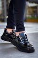 KB-X4 Erkek Günlük Bağcıklı Rugan Spor Sneaker Ayakkabı RST - Siyah – Kuback Erkek Ayakkabı