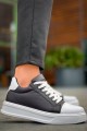 KB-X46 Erkek Günlük Bağcıklı Paraşüt Kumaş Cilt Spor Sneaker Ayakkabı PKCBT - Siyah/Beyaz – Kuback Erkek Ayakkabı