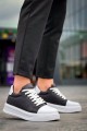 KB-X46 Erkek Günlük Bağcıklı Paraşüt Kumaş Cilt Spor Sneaker Ayakkabı PKCBT - Siyah/Beyaz – Kuback Erkek Ayakkabı