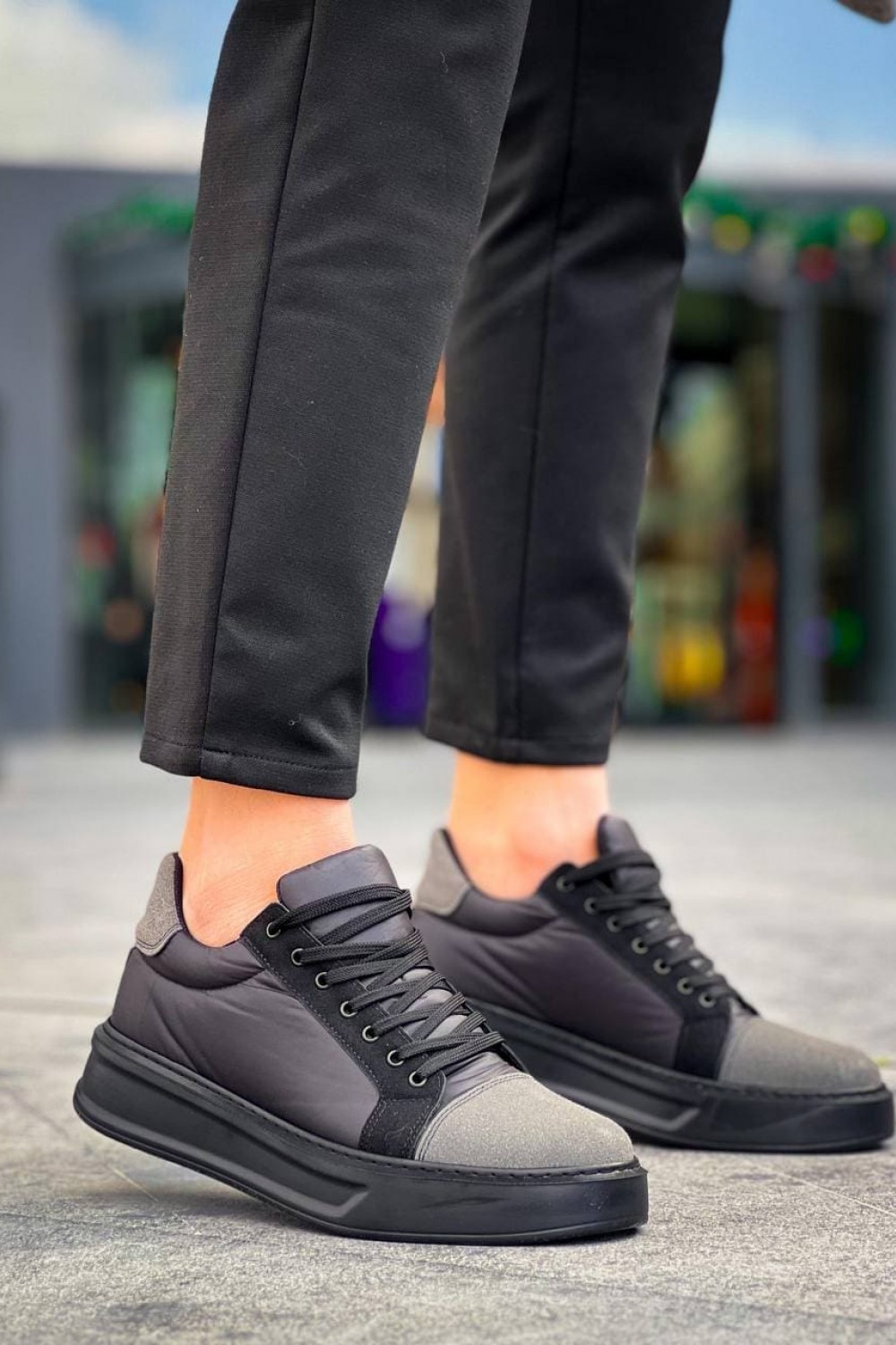 KB-X46 Erkek Günlük Bağcıklı Paraşüt Kumaş Süet Spor Sneaker Ayakkabı PKSST - Siyah/Gri Erkek Ayakkabı KB-X46 Erkek Günlük Bağcıklı Paraşüt Kumaş Süet Spor Sneaker Ayakkabı PKSST - Siyah/Gri – Kuback Erkek Ayakkabı