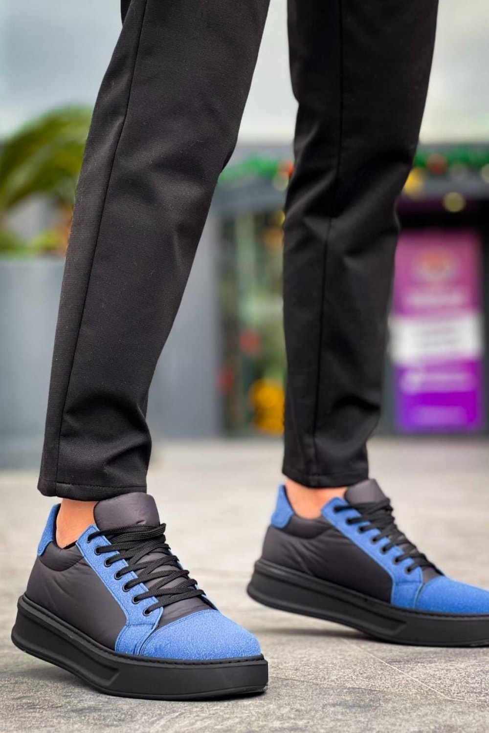 KB-X46 Erkek Günlük Bağcıklı Paraşüt Kumaş Süet Spor Sneaker Ayakkabı PKSST - Siyah/Mavi Erkek Ayakkabı KB-X46 Erkek Günlük Bağcıklı Paraşüt Kumaş Süet Spor Sneaker Ayakkabı PKSST - Siyah/Mavi – Kuback Erkek Ayakkabı