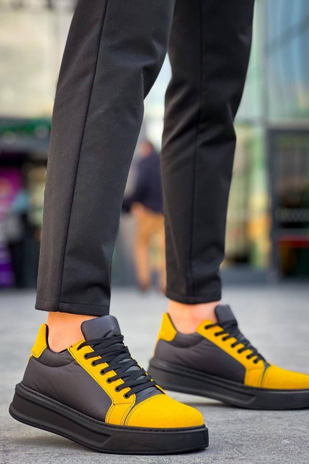 KB-X46 Erkek Günlük Bağcıklı Paraşüt Kumaş Süet Spor Sneaker Ayakkabı PKSST - Siyah/Sarı Erkek Ayakkabı KB-X46 Erkek Günlük Bağcıklı Paraşüt Kumaş Süet Spor Sneaker Ayakkabı PKSST - Siyah/Sarı – Kuback Erkek Ayakkabı
