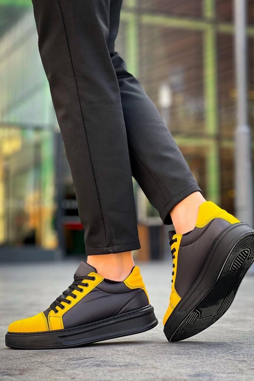 KB-X46 Erkek Günlük Bağcıklı Paraşüt Kumaş Süet Spor Sneaker Ayakkabı PKSST - Siyah/Sarı Erkek Ayakkabı KB-X46 Erkek Günlük Bağcıklı Paraşüt Kumaş Süet Spor Sneaker Ayakkabı PKSST - Siyah/Sarı – Kuback Erkek Ayakkabı