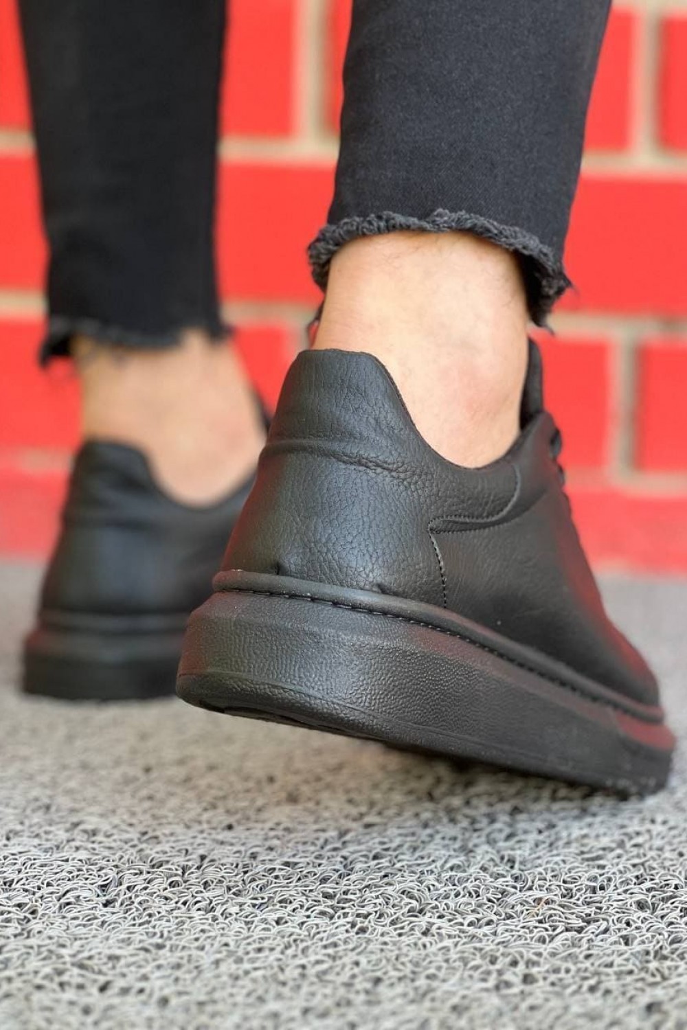 KB-X500 Erkek Günlük Bağcıklı Cilt Spor Sneaker Ayakkabı CST - Siyah – Kuback Erkek Ayakkabı