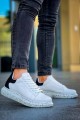 KB-X500 Erkek Günlük Bağcıklı Special Baskılı Cilt Spor Sneaker Ayakkabı CBT - Beyaz/Siyah – Kuback Erkek Ayakkabı