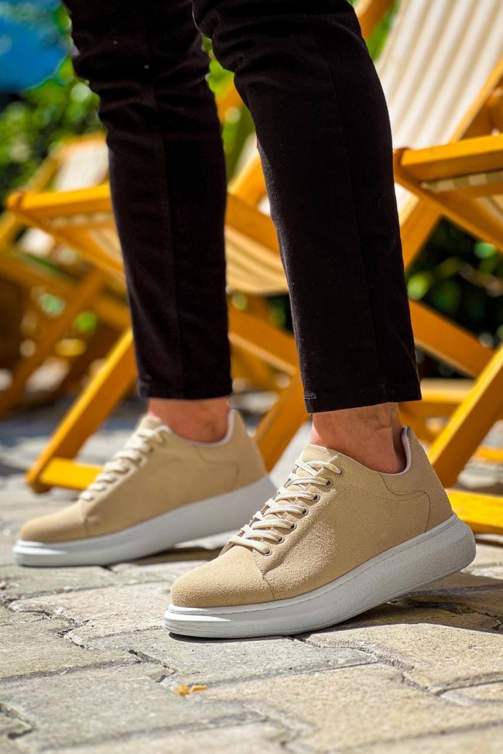 KB-X500 Erkek Günlük Bağcıklı Süet Spor Sneaker Ayakkabı SBT - Bej – Kuback Erkek Ayakkabı