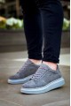 KB-X500 Erkek Günlük Bağcıklı Süet Spor Sneaker Ayakkabı SGT - Gri