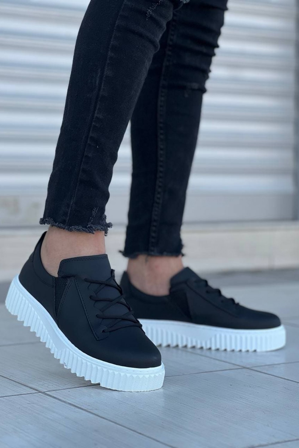 KB-X502 Erkek Günlük Bağcıklı Cilt Spor Sneaker Ayakkabı CBT - Siyah Erkek Ayakkabı KB-X502 Erkek Günlük Bağcıklı Cilt Spor Sneaker Ayakkabı CBT - Siyah – Kuback Erkek Ayakkabı
