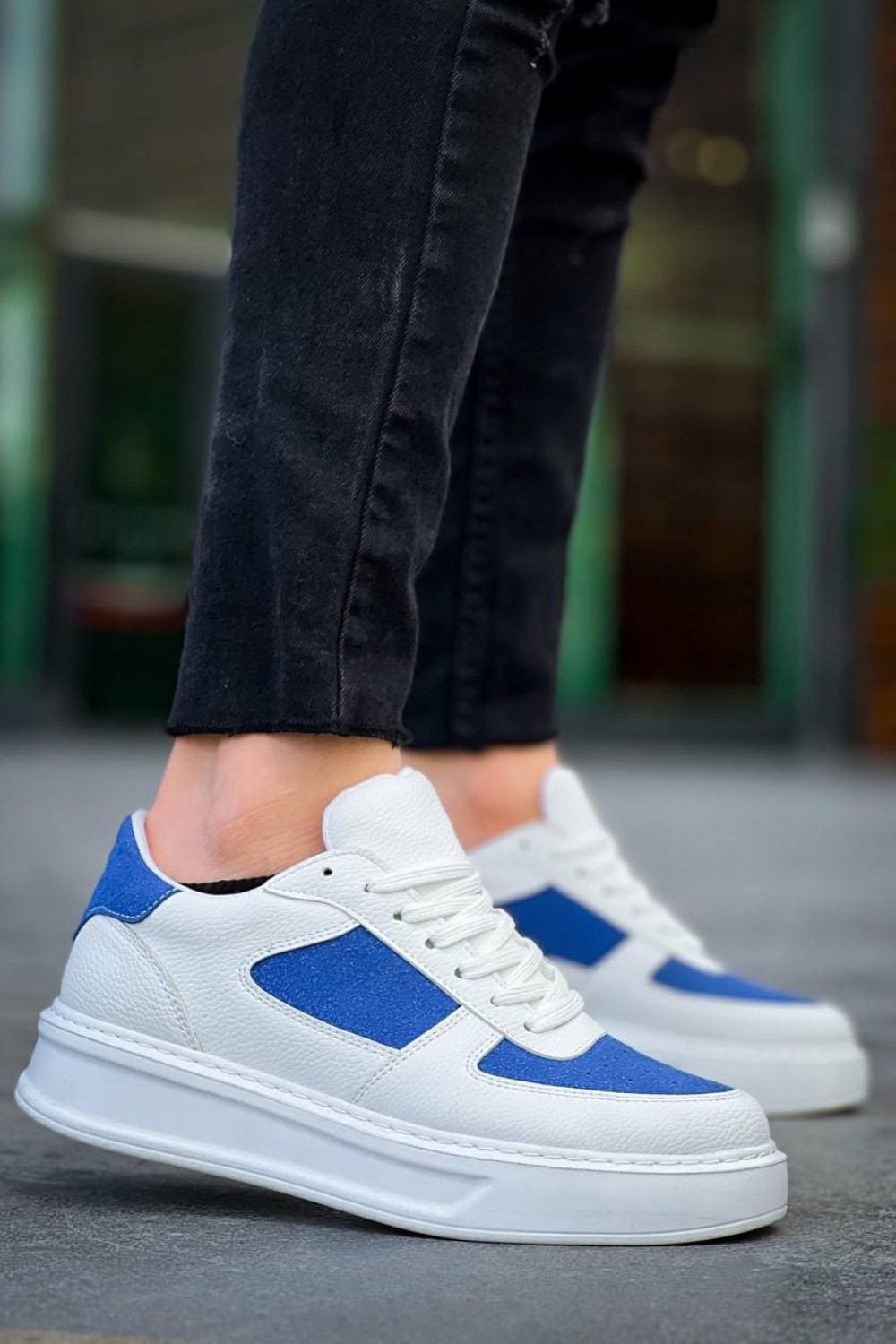 KB-X8 Erkek Günlük Bağcıklı Cilt Süet Spor Sneaker Ayakkabı CSBT - Beyaz/Mavi Erkek Ayakkabı KB-X8 Erkek Günlük Bağcıklı Cilt Süet Spor Sneaker Ayakkabı CSBT - Beyaz/Mavi – Kuback Erkek Ayakkabı