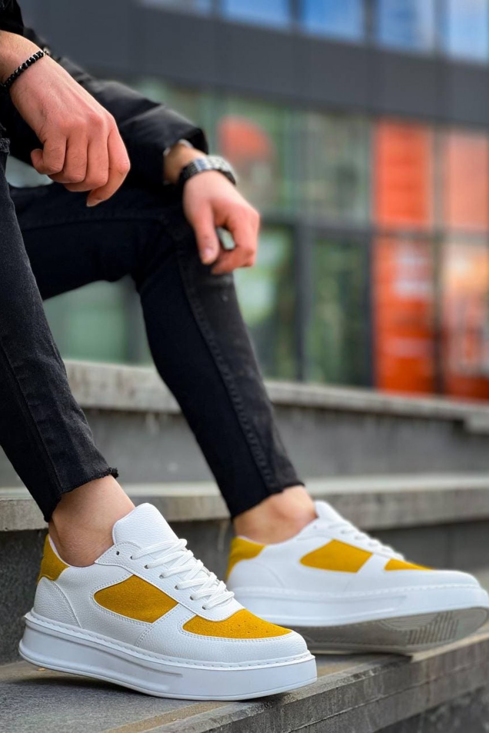 KB-X8 Erkek Günlük Bağcıklı Cilt Süet Spor Sneaker Ayakkabı CSBT - Beyaz/Sarı Erkek Ayakkabı KB-X8 Erkek Günlük Bağcıklı Cilt Süet Spor Sneaker Ayakkabı CSBT - Beyaz/Sarı – Kuback Erkek Ayakkabı
