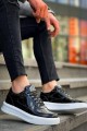 KB-X8 Erkek Günlük Bağcıklı Rugan Spor Sneaker Ayakkabı RBT - Siyah Erkek Ayakkabı KB-X8 Erkek Günlük Bağcıklı Rugan Spor Sneaker Ayakkabı RBT - Siyah – Kuback Erkek Ayakkabı