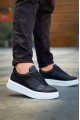 KB005 Erkek Günlük Bağcıklı Cilt Spor Sneaker Ayakkabı CBT - Siyah