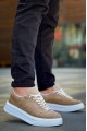 KB005 Erkek Günlük Bağcıklı Süet Spor Sneaker Ayakkabı SBT - Bej