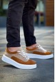 KB005 Erkek Günlük Bağcıklı Süet Spor Sneaker Ayakkabı SBT - Bej/Taba