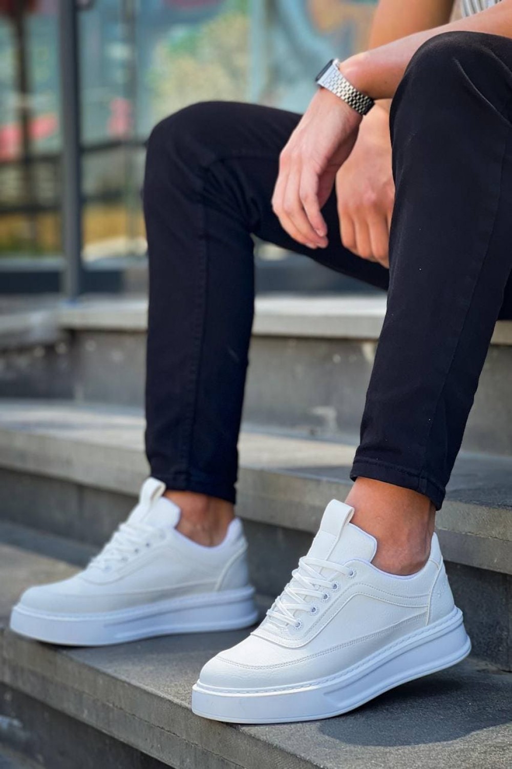 KB006 Erkek Günlük Bağcıklı Cilt Spor Sneaker Ayakkabı CBT - Beyaz Erkek Ayakkabı KB006 Erkek Günlük Bağcıklı Cilt Spor Sneaker Ayakkabı CBT - Beyaz – Kuback Erkek Ayakkabı