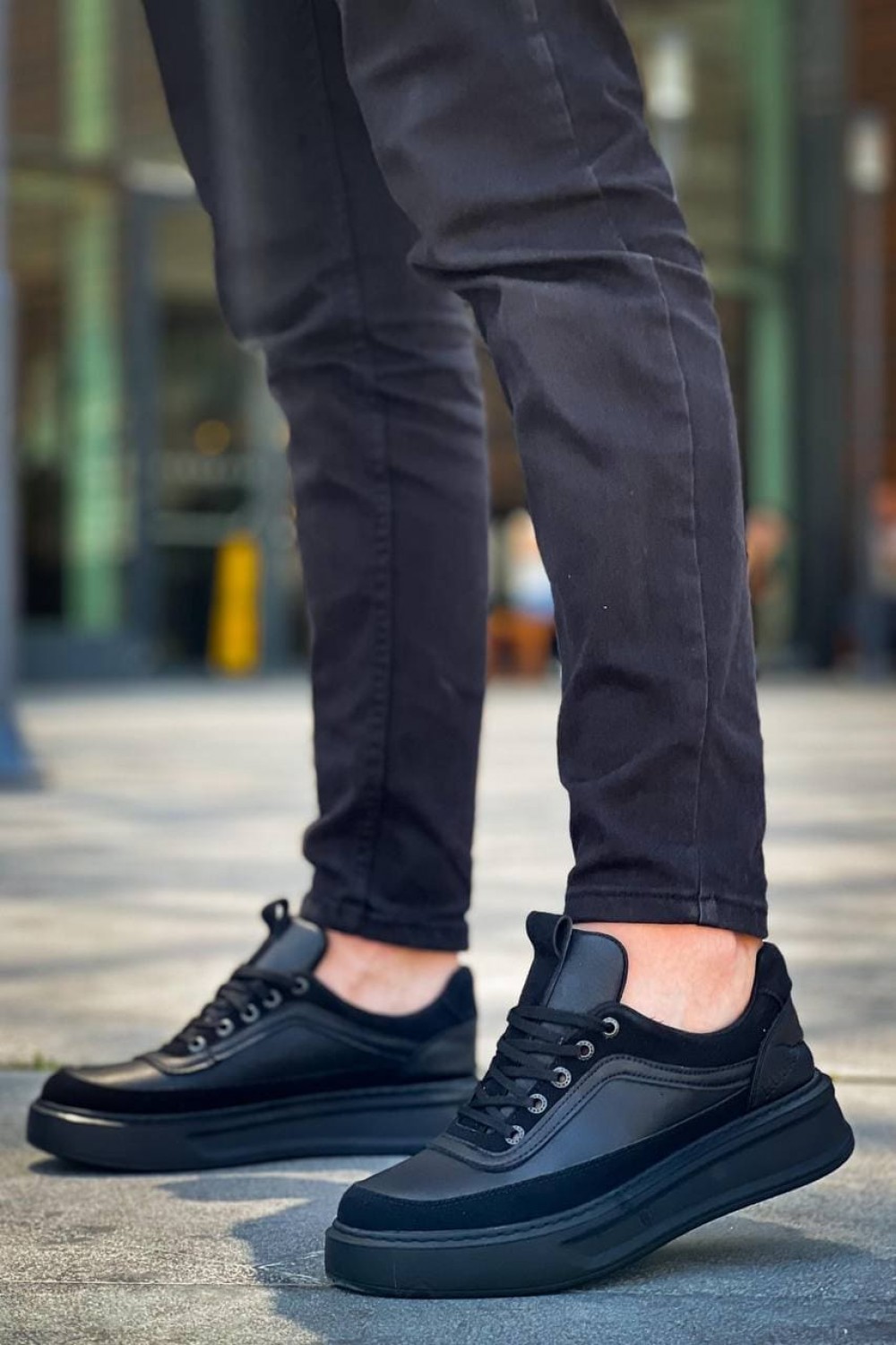 KB006 Erkek Günlük Bağcıklı Cilt Spor Sneaker Ayakkabı CST - Siyah Erkek Ayakkabı KB006 Erkek Günlük Bağcıklı Cilt Spor Sneaker Ayakkabı CST - Siyah – Kuback Erkek Ayakkabı