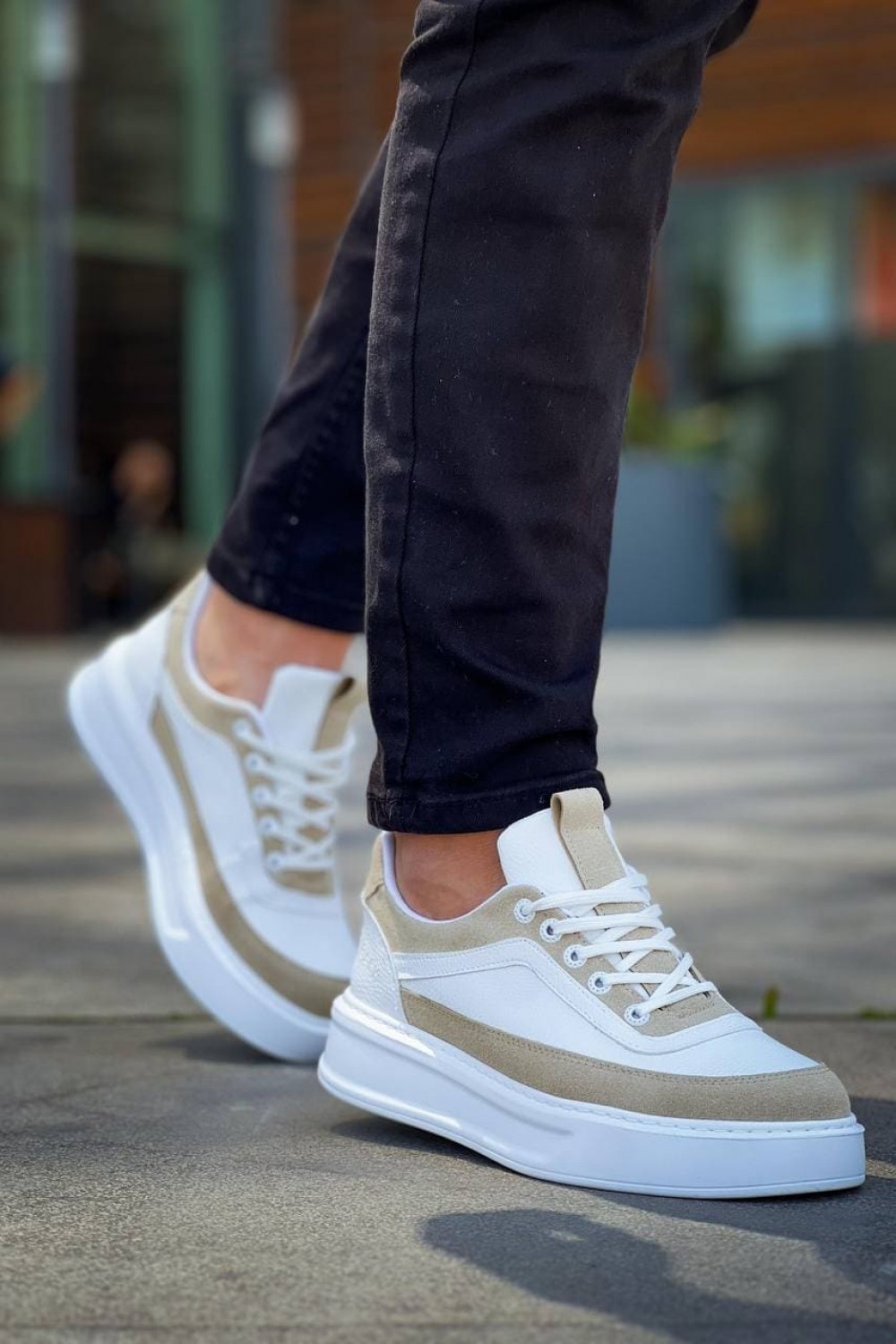 KB006 Erkek Günlük Bağcıklı Cilt Süet Spor Sneaker Ayakkabı CSBT - Beyaz/Bej Erkek Ayakkabı KB006 Erkek Günlük Bağcıklı Cilt Süet Spor Sneaker Ayakkabı CSBT - Beyaz/Bej – Kuback Erkek Ayakkabı