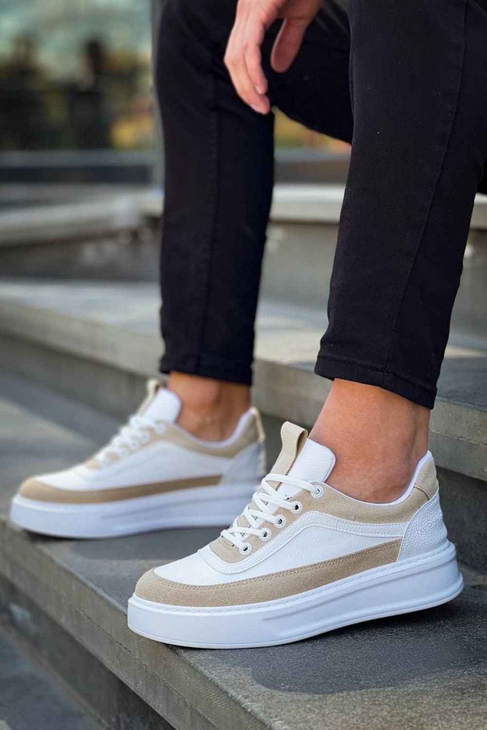 KB006 Erkek Günlük Bağcıklı Cilt Süet Spor Sneaker Ayakkabı CSBT - Beyaz/Bej Erkek Ayakkabı KB006 Erkek Günlük Bağcıklı Cilt Süet Spor Sneaker Ayakkabı CSBT - Beyaz/Bej – Kuback Erkek Ayakkabı