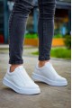 KB007 Erkek Günlük Bağcıksız Cilt Spor Sneaker Ayakkabı CBT - Beyaz