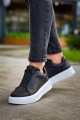 KB007 Erkek Günlük Bağcıksız Cilt Spor Sneaker Ayakkabı CBT - Siyah – Kuback Erkek Ayakkabı