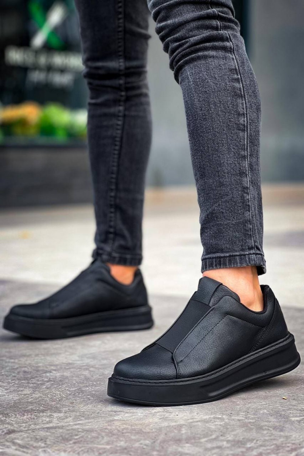 KB007 Erkek Günlük Bağcıksız Cilt Spor Sneaker Ayakkabı CST - Siyah Erkek Ayakkabı KB007 Erkek Günlük Bağcıksız Cilt Spor Sneaker Ayakkabı CST - Siyah – Kuback Erkek Ayakkabı