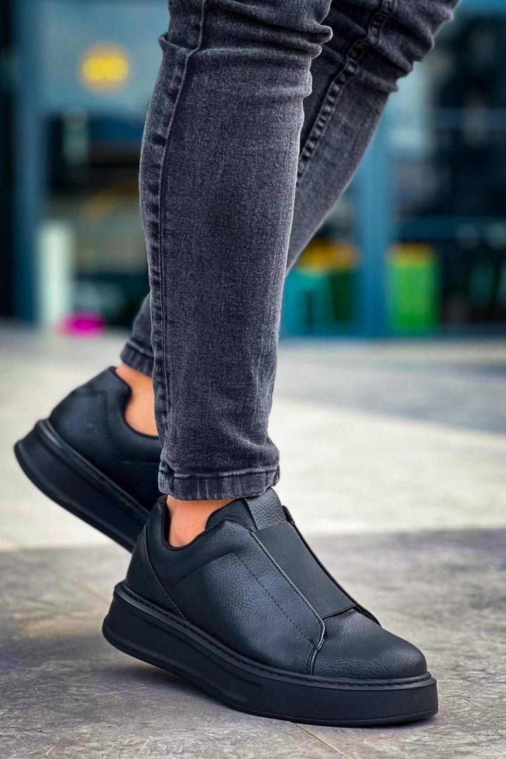 KB007 Erkek Günlük Bağcıksız Cilt Spor Sneaker Ayakkabı CST - Siyah Erkek Ayakkabı KB007 Erkek Günlük Bağcıksız Cilt Spor Sneaker Ayakkabı CST - Siyah – Kuback Erkek Ayakkabı
