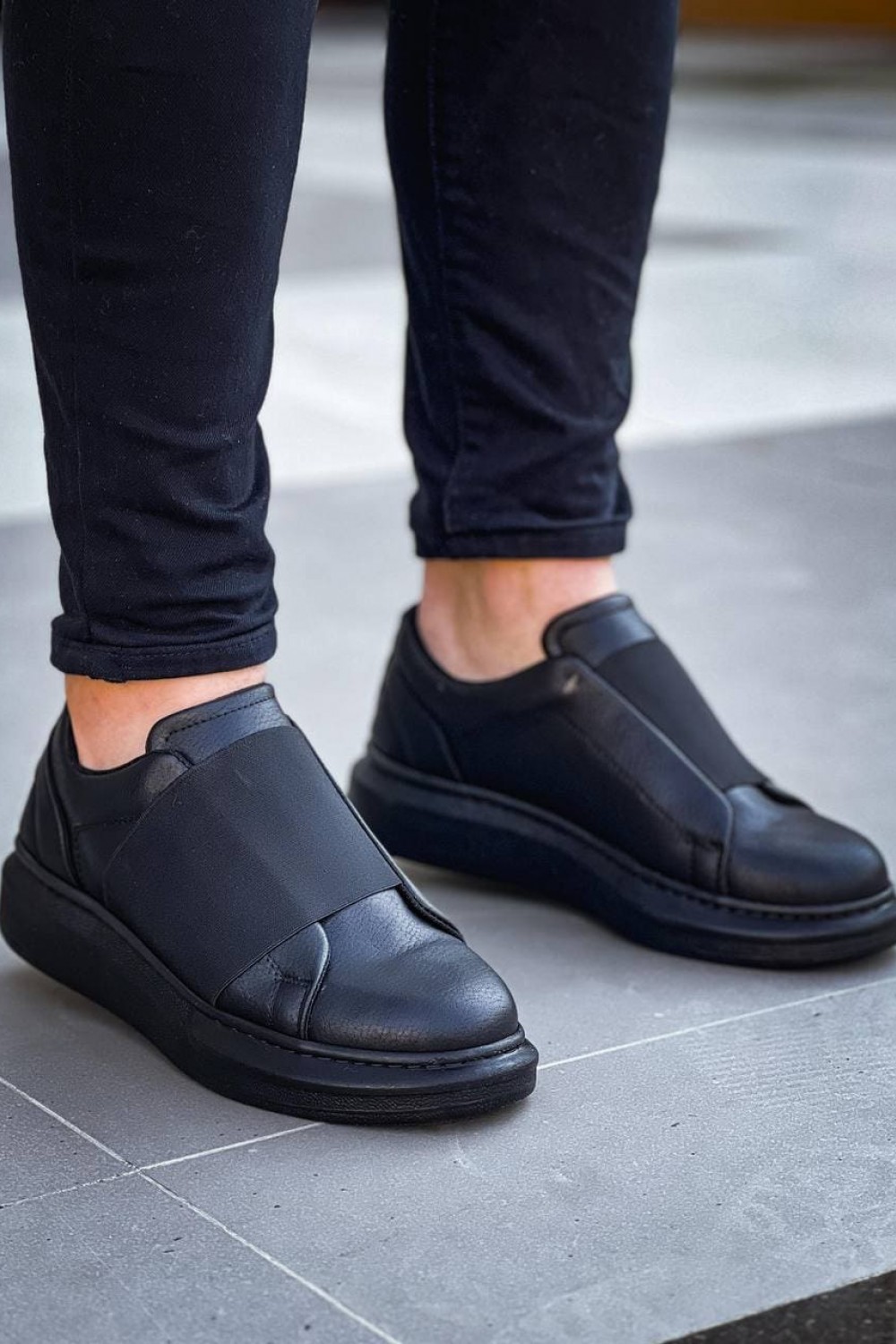 KB040 Erkek Günlük Bağcıksız Cilt Spor Sneaker Ayakkabı CST - Siyah Erkek Ayakkabı KB040 Erkek Günlük Bağcıksız Cilt Spor Sneaker Ayakkabı CST - Siyah – Kuback Erkek Ayakkabı