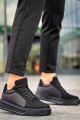 KB046 Erkek Günlük Bağcıklı Süet Paraşüt Kumaş Spor Sneaker Ayakkabı SPKST - Siyah – Kuback Erkek Ayakkabı