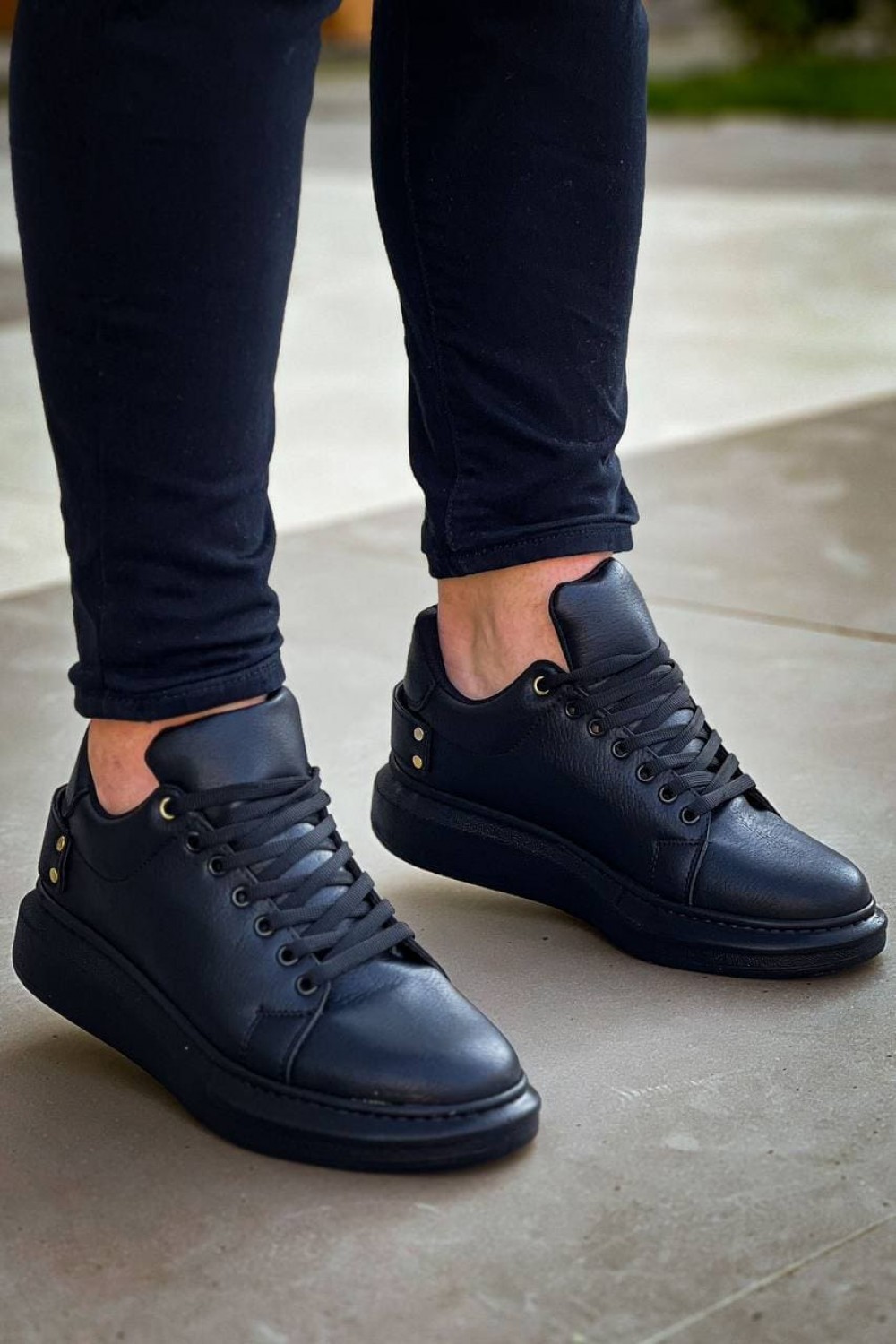 KB047 Erkek Günlük Bağcıklı Cilt Spor Sneaker Ayakkabı CST - Siyah Erkek Ayakkabı KB047 Erkek Günlük Bağcıklı Cilt Spor Sneaker Ayakkabı CST - Siyah – Kuback Erkek Ayakkabı