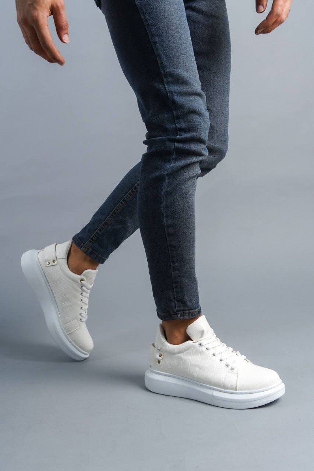KB047 Erkek Günlük Bağcıklı Croco Desenli Cilt Spor Sneaker Ayakkabı CBT - Beyaz Erkek Ayakkabı KB047 Erkek Günlük Bağcıklı Croco Desenli Cilt Spor Sneaker Ayakkabı CBT - Beyaz – Kuback Erkek Ayakkabı