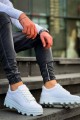 KB056 Erkek Günlük Bağcıklı Cilt Spor Sneaker Ayakkabı CBT - Beyaz – Kuback Erkek Ayakkabı