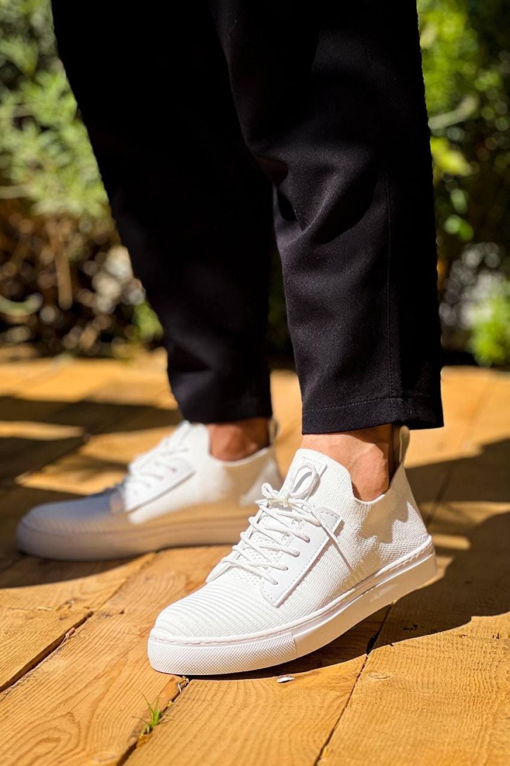KB110 Erkek Günlük Bağcıklı Triko Spor Sneaker Ayakkabı TBT - Beyaz – Kuback Erkek Ayakkabı