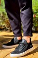 KB110 Erkek Günlük Bağcıklı Triko Spor Sneaker Ayakkabı TBT - Siyah – Kuback Erkek Ayakkabı