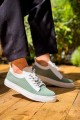 KB110 Erkek Günlük Bağcıklı Triko Spor Sneaker Ayakkabı TBT - Yeşil – Kuback Erkek Ayakkabı
